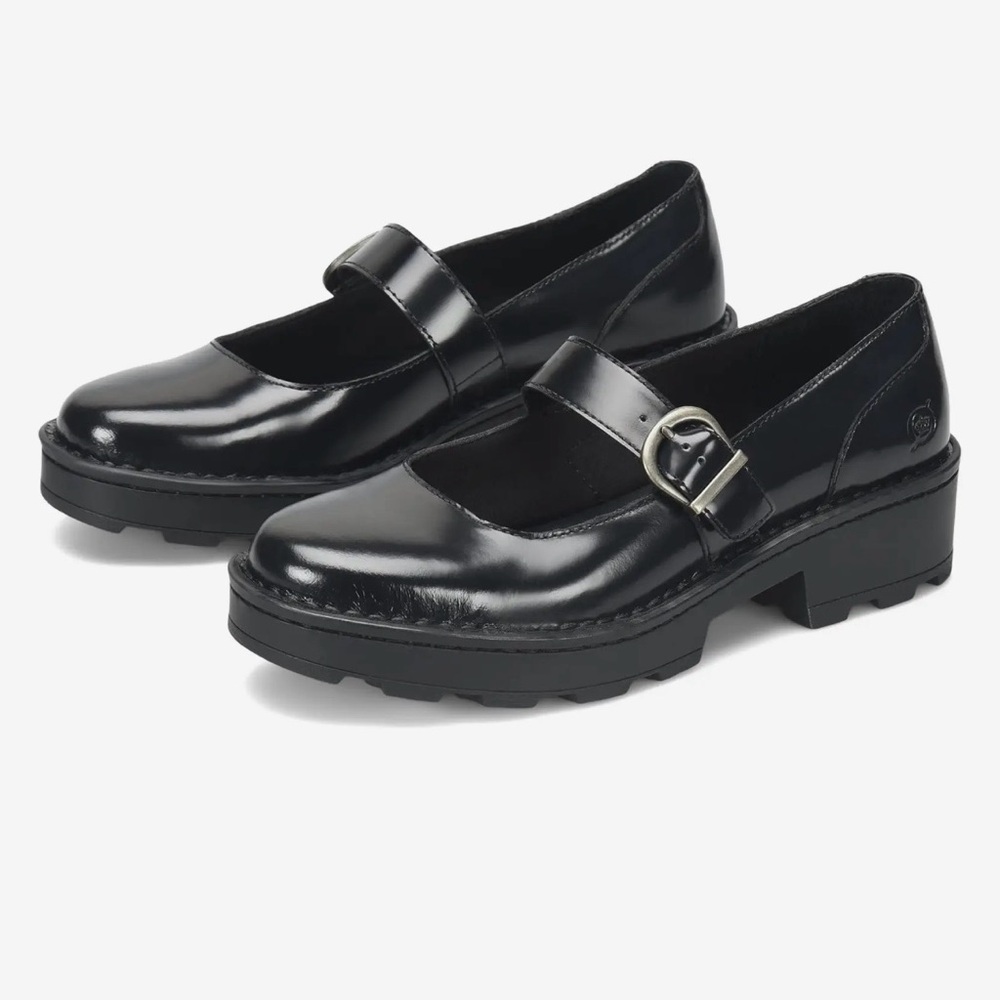 BORN Casandra Womens Mary Janes Shoes BLACK Box Calfskin BR0060400  Size 7